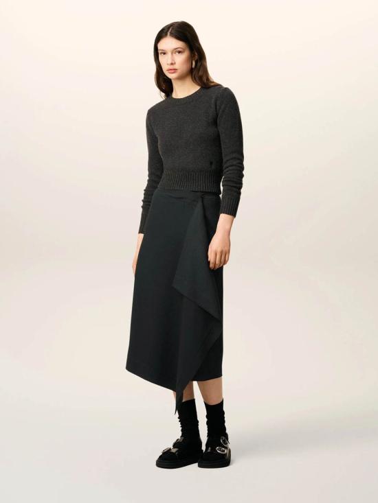 25FW 아미 미디 스커트 FSK430 WV0067 020ANTHRACITE Black - AMI