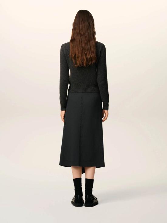 25FW 아미 미디 스커트 FSK430 WV0067 020ANTHRACITE Black - AMI