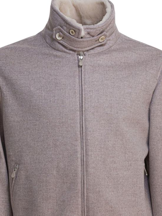 25FW 브루넬로 쿠치넬리 본디드 캐시미어 비버 클로스 봄버 자켓 MM4006889CBR04 BROWN - BRUNELLO CUCINELLI