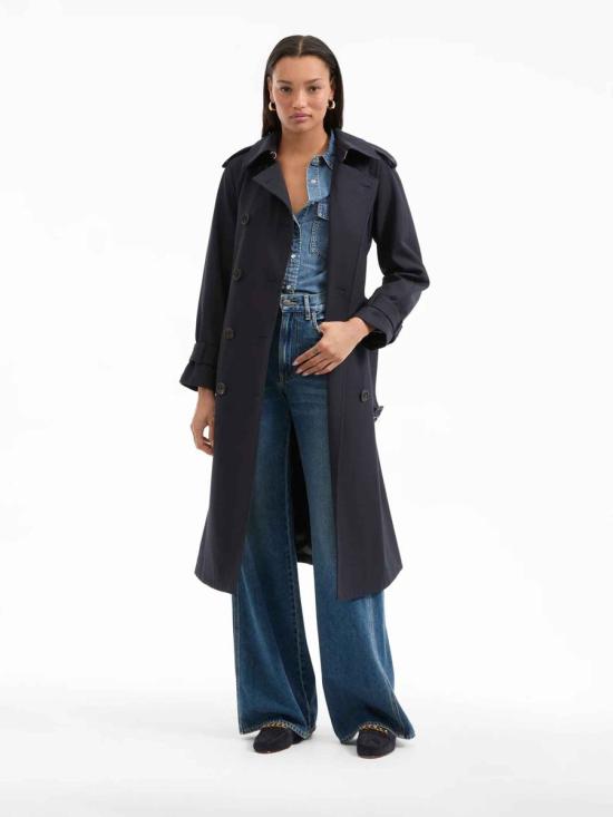 25FW 베로니카비어드 트렌치 코트 2507OW11070252 B0055NAVY DARK DENIM BLUE - VERONICA BEARD