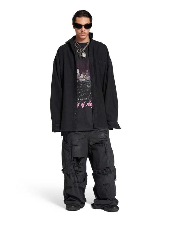 25FW 발렌시아가 자켓 839196TSM30 1852GREY BLACK OVERDYED Black - BALENCIAGA