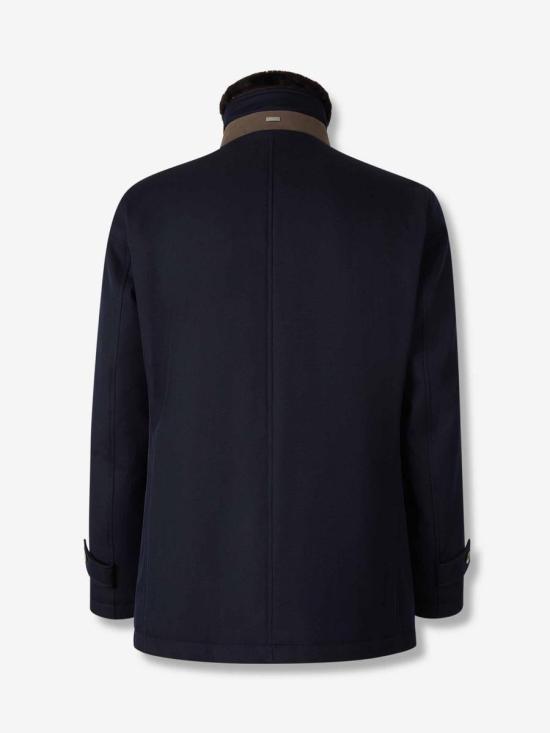 25FW 에르노 사선 울 카코트 IM000369U33186 9200Blue NAVY BLUE - HERNO