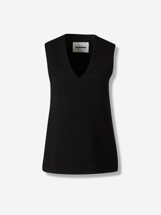 25FW 질샌더 민소매 티셔츠 J03NC0329 001BLACK Black