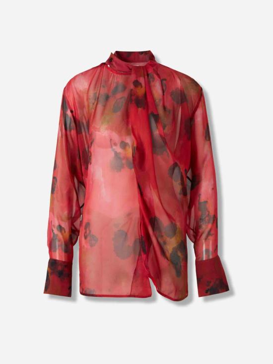 25FW 빅토리아 베컴 블라우스 1325WSH006594B 2913RASPBERRY RED