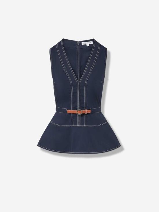25FW 베로니카비어드 민소매 티셔츠 2507LSCP41287 W0006NAVY MIDNIGHT BLUE