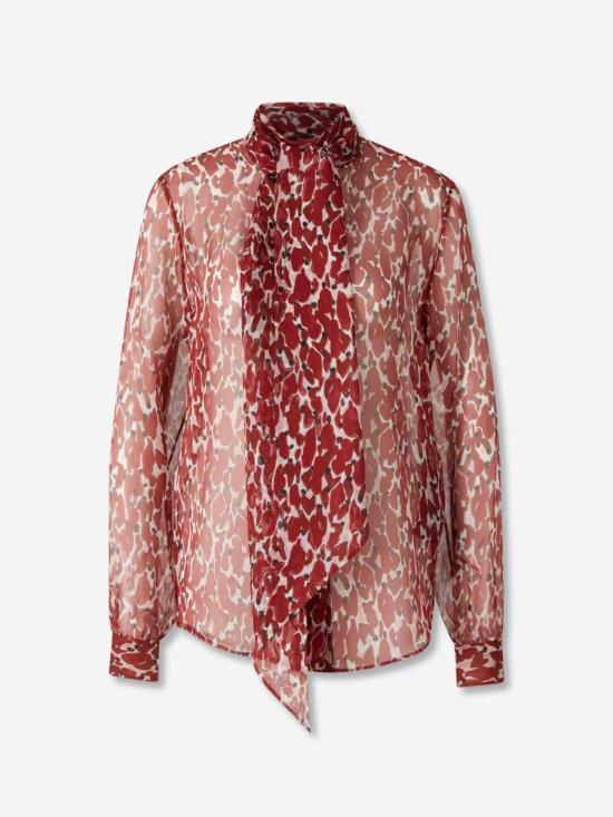 25FW 생로랑 블라우스 842861Y4J35 9477CRAIE ROUGE NOIR RED