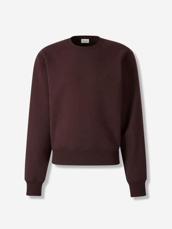 25FW 생로랑 CASSANDRE, 캐산드르 크루넥 스웨트셔츠 820127Y365W 5053PRUNE BROWN