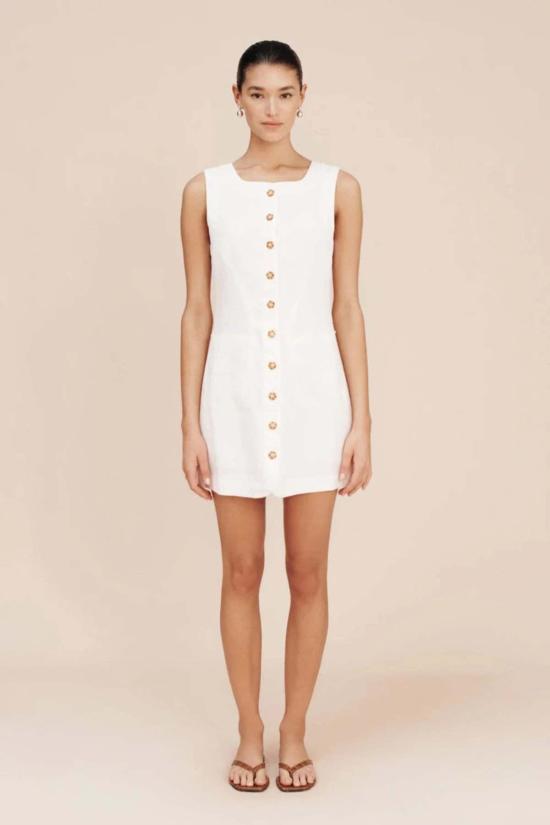  포제 숏 원피스 포세 엠마 버튼 다운 미니 드레스 아이보리