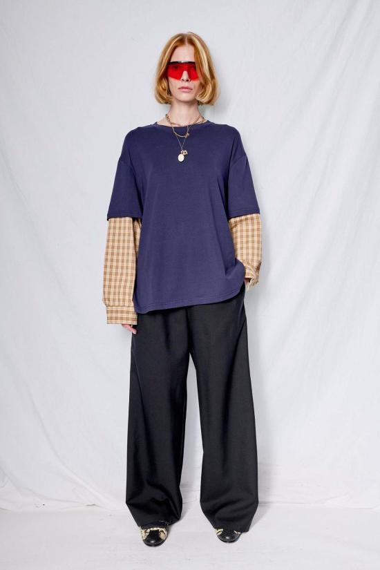  어셈블리 뉴욕 긴팔 티셔츠 어셈블리 네이비/옐로우 플레드 콤보 긴팔 셔츠 - ASSEMBLY NEW YORK