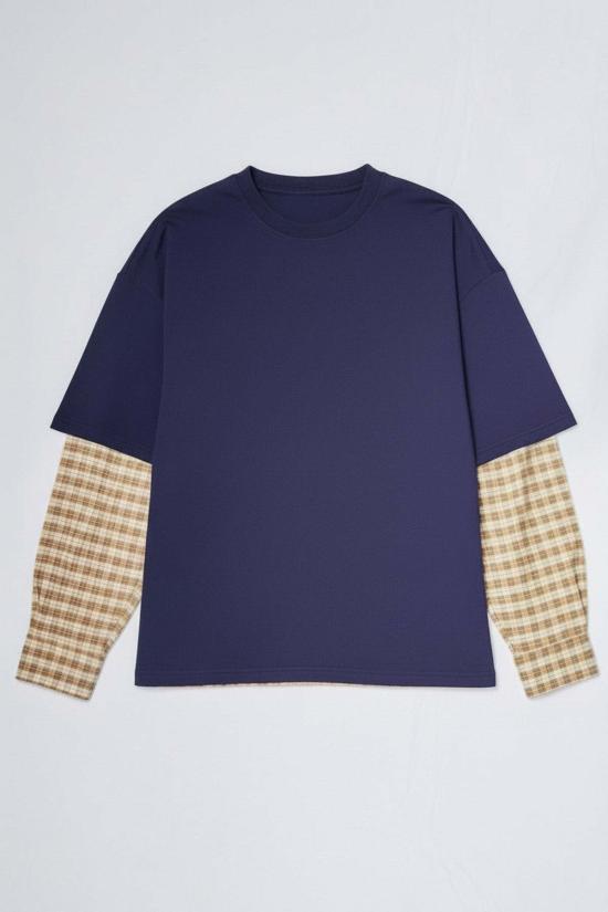  어셈블리 뉴욕 긴팔 티셔츠 어셈블리 네이비/옐로우 플레드 콤보 긴팔 셔츠 - ASSEMBLY NEW YORK