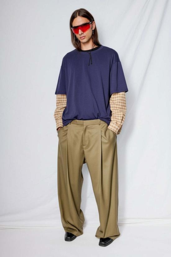  어셈블리 뉴욕 긴팔 티셔츠 어셈블리 네이비/옐로우 플레드 콤보 긴팔 셔츠 - ASSEMBLY NEW YORK