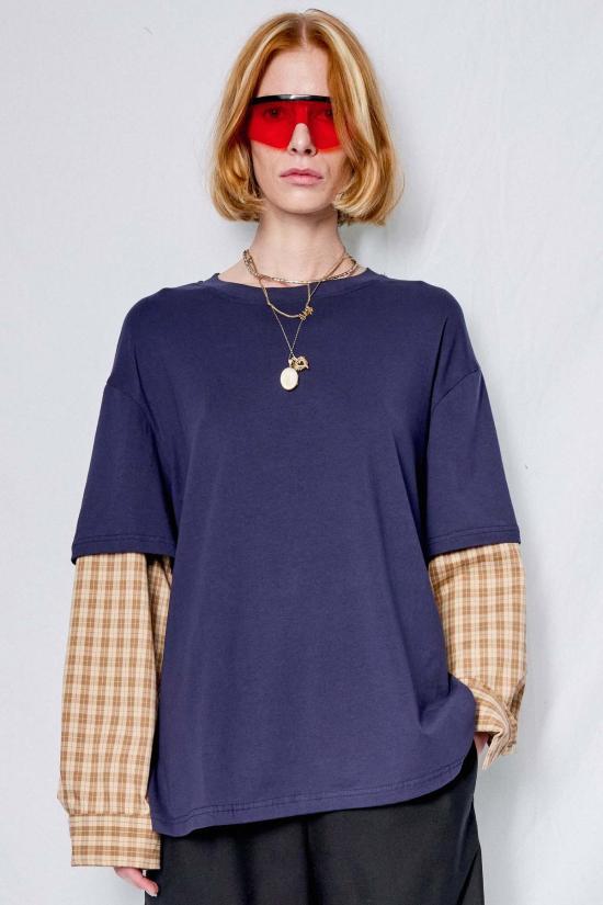  어셈블리 뉴욕 긴팔 티셔츠 어셈블리 네이비/옐로우 플레드 콤보 긴팔 셔츠 - ASSEMBLY NEW YORK