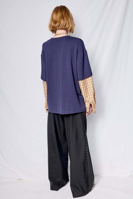  어셈블리 뉴욕 긴팔 티셔츠 어셈블리 네이비/옐로우 플레드 콤보 긴팔 셔츠 - ASSEMBLY NEW YORK