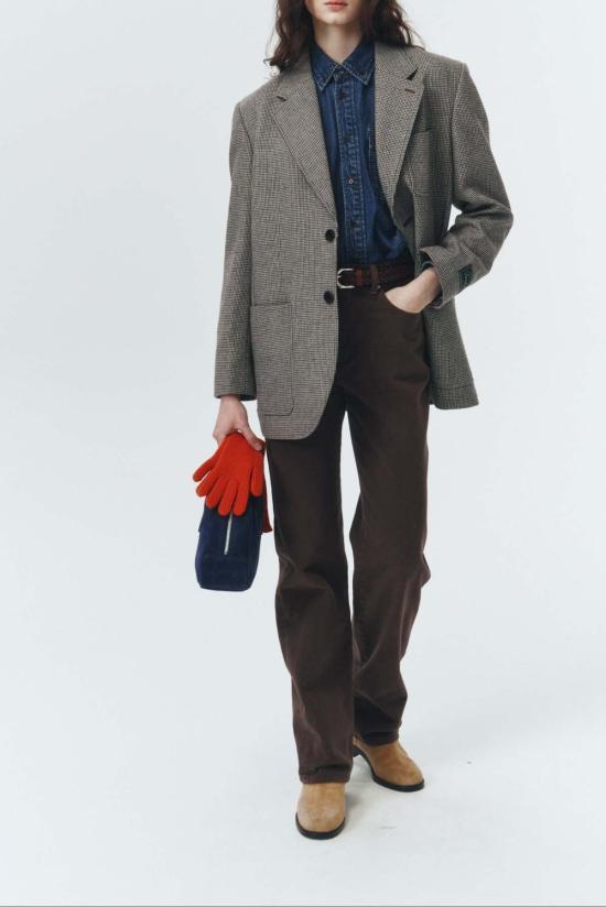  던스트 데님 팬츠 에센셜 스트레이트 풀 렝스 진 브라운 - DUNST