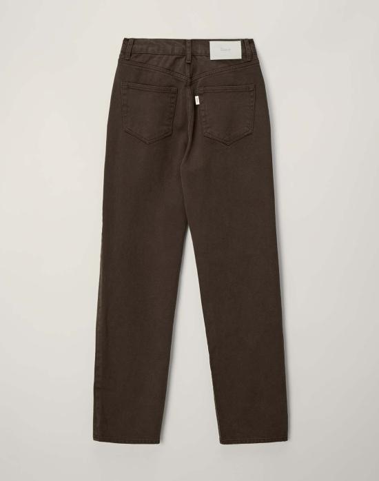  던스트 데님 팬츠 에센셜 스트레이트 풀 렝스 진 브라운 - DUNST