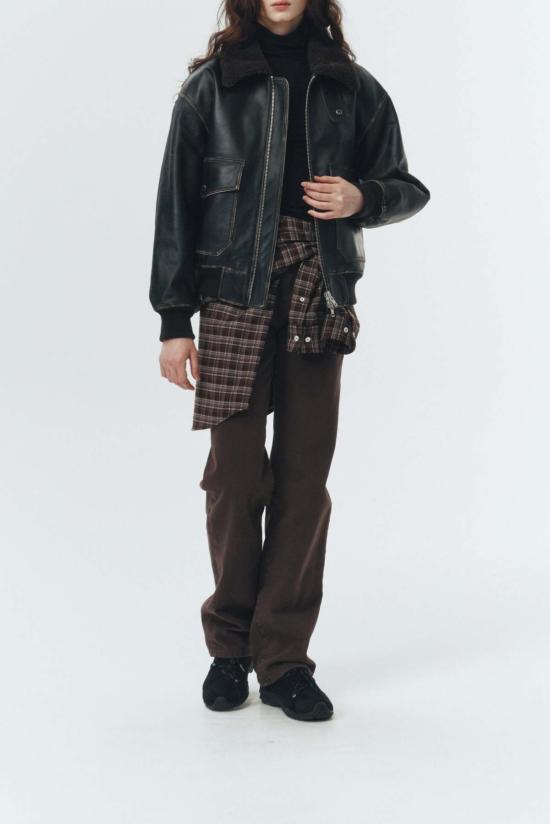  던스트 데님 팬츠 에센셜 스트레이트 풀 렝스 진 브라운 - DUNST