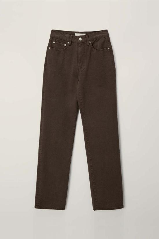  던스트 데님 팬츠 에센셜 스트레이트 풀 렝스 진 브라운