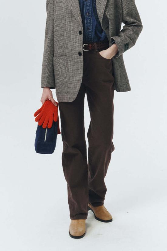  던스트 데님 팬츠 에센셜 스트레이트 풀 렝스 진 브라운 - DUNST