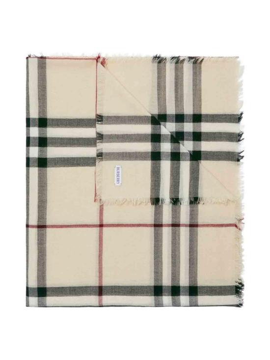 26SS 버버리 체크 울 스카프 8090720 Grey - BURBERRY