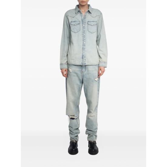 25FW 자딕앤볼테르 셔츠 WWSH02275 LGBLU BLUE - ZADIG & VOLTAIRE