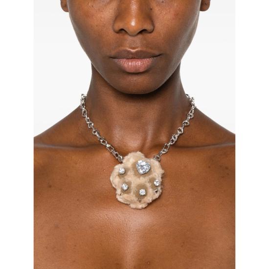 25FW 위민 목걸이/팬던트 25040BRW00NN SILVER BROWN - YVMIN