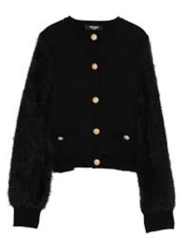 25FW [키즈] 발망 가디건 BX9A70 Z3297 930OR Black