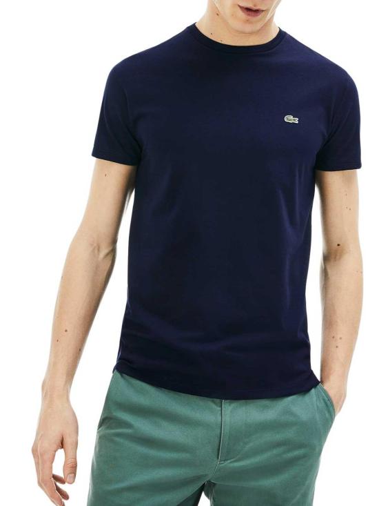 26SS 라코스테 피마 코튼 저지 크루넥 티셔츠 TH6709166 Blue - LACOSTE
