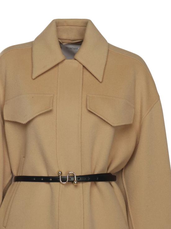 25FW 스포트막스 CANTORE 칸토레 벨티드 울 자켓 2522086031600 001 Brown - SPORTMAX