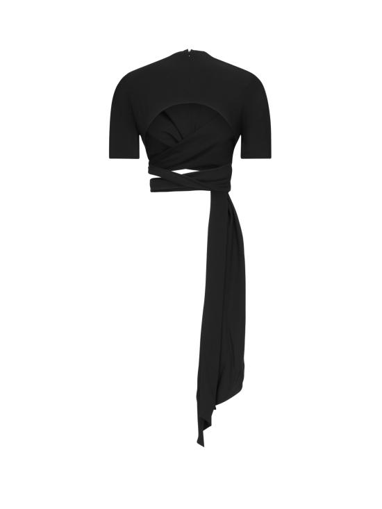 25FW 알라이아 긴팔 티셔츠 AA9H1250W071B 995 Black - ALAIA