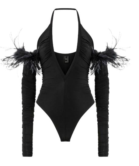 25FW 핑코 바디수트 티셔츠 OTTOVOLANTE105483 A2GSZ99 Black