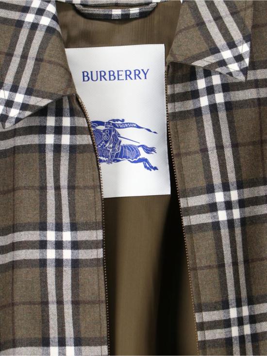 25FW 버버리 체크 본딩 울 해링턴 자켓 8110207C3078 BROWN - BURBERRY