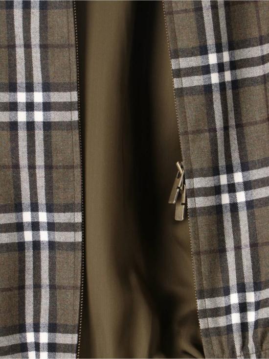 25FW 버버리 체크 본딩 울 해링턴 자켓 8110207C3078 BROWN - BURBERRY