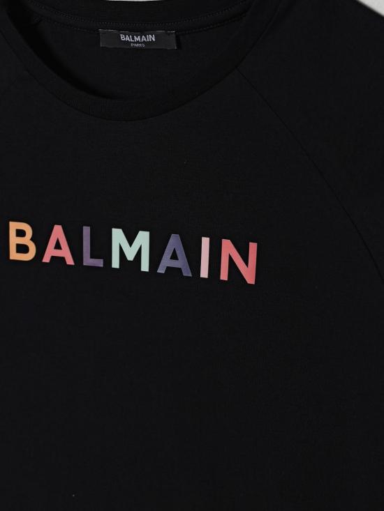 25FW [키즈] 발망 티셔츠 BX8R31Z3186 930MC Black - BALMAIN