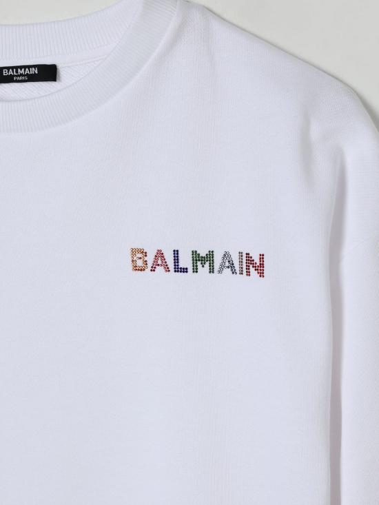 25FW [키즈] 발망 풀오버 BX4A70Z3183 100MC White - BALMAIN