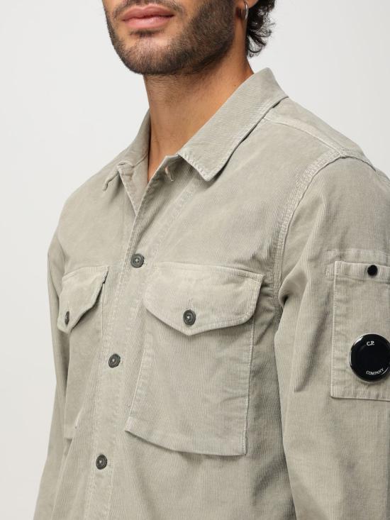 25FW 씨피 컴퍼니 코듀로이 렌즈 버튼 오버셔츠 19CMOS072A006410O 356 Sage - C.P. COMPANY