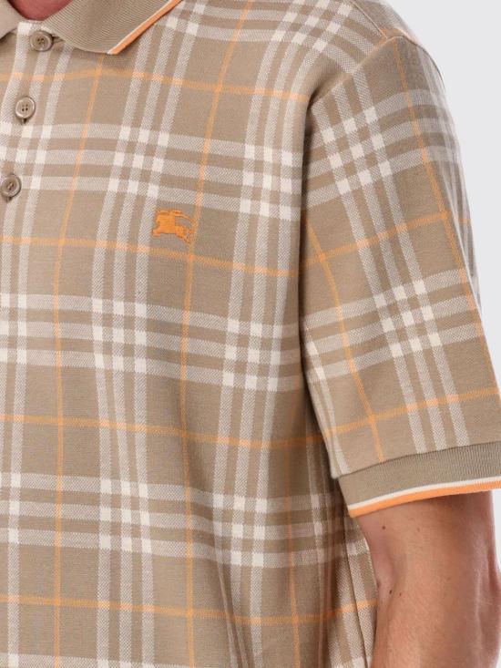 25FW 버버리 체크 코튼 폴로 셔츠  8110102 Beige - BURBERRY