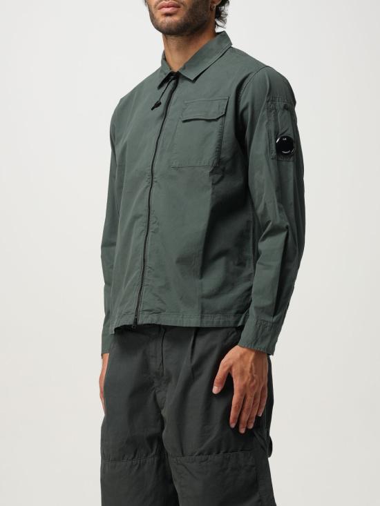 25FW 씨피 컴퍼니 오가닉 개버딘 지퍼 오버셔츠  19CMOS705A110143G 978 Black - C.P. COMPANY