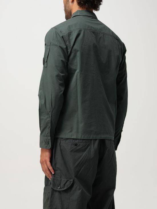 25FW 씨피 컴퍼니 오가닉 개버딘 지퍼 오버셔츠  19CMOS705A110143G 978 Black - C.P. COMPANY