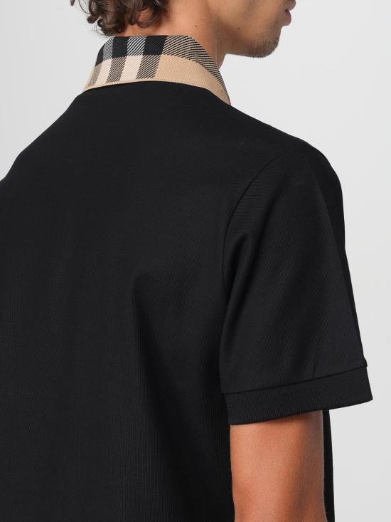 25FW 버버리 코튼 폴로 셔츠 8071620 Black - BURBERRY