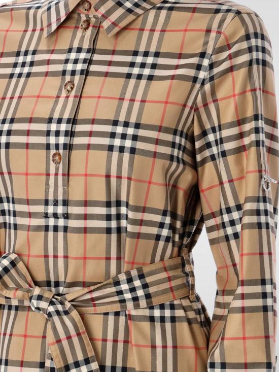 25FW 버버리 체크 셔츠 원피스  8085647 Beige - BURBERRY
