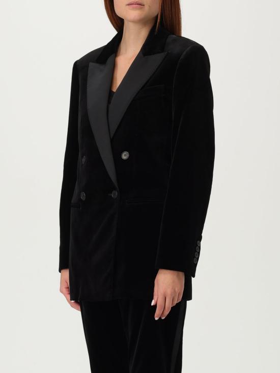 25FW 막스마라 벨벳 더블 브레스터드 블레이저 2521046181600 007 Black - MAX MARA