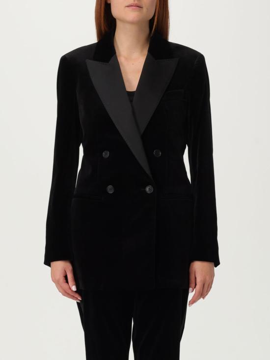 25FW 막스마라 벨벳 더블 브레스터드 블레이저 2521046181600 007 Black