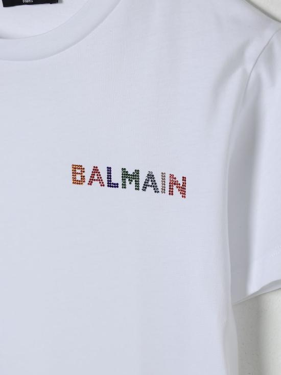 25FW [키즈] 발망 티셔츠 BX8A71Z3186 100MC White - BALMAIN