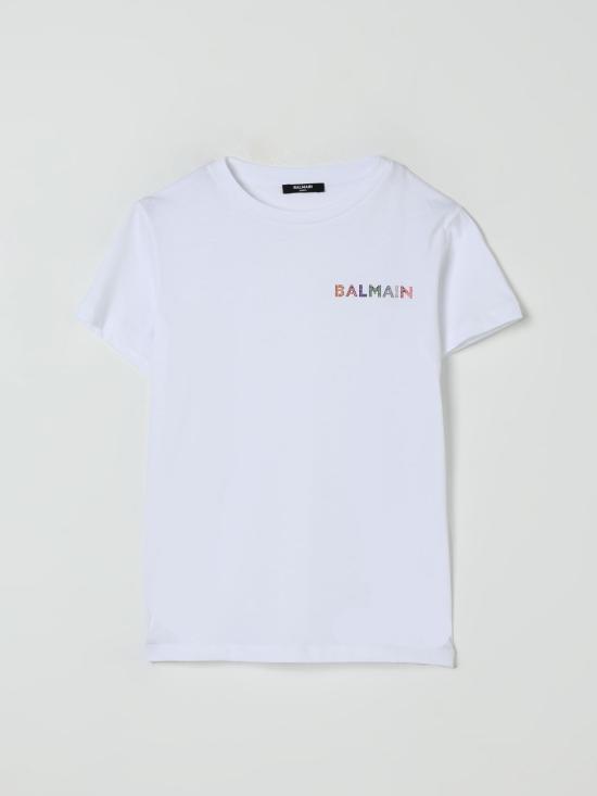 25FW [키즈] 발망 티셔츠 BX8A71Z3186 100MC White