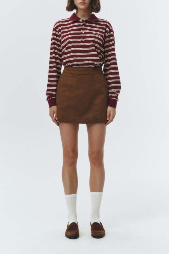  던스트 숏 스커트 미니 스웨이드 스커트 브라운 - DUNST