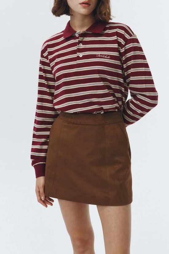  던스트 숏 스커트 미니 스웨이드 스커트 브라운 - DUNST