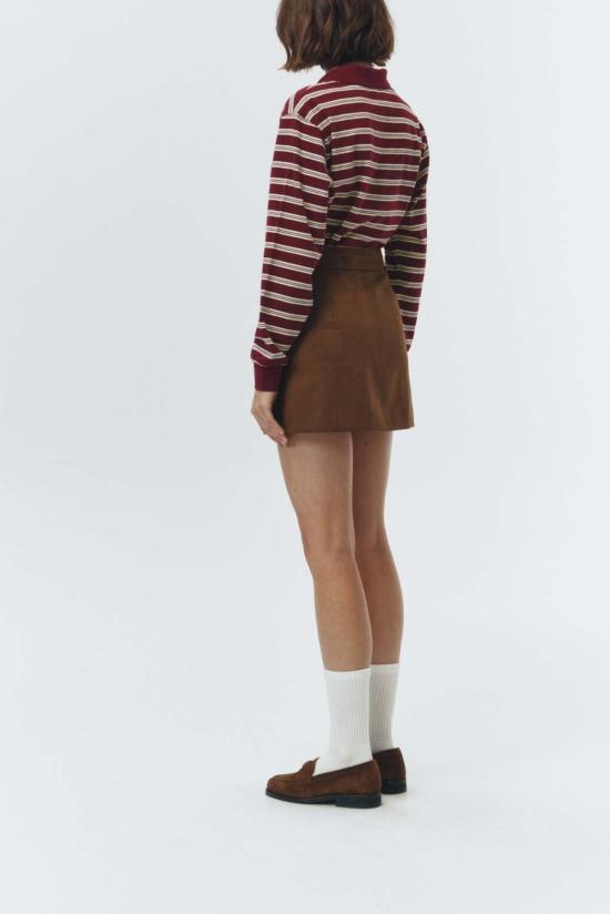  던스트 숏 스커트 미니 스웨이드 스커트 브라운 - DUNST