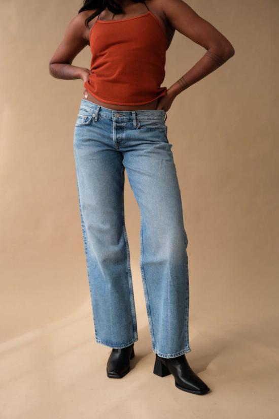  에이골디 데님 팬츠 아골드 로우라이즈 루즈 진 볼트 - AGOLDE