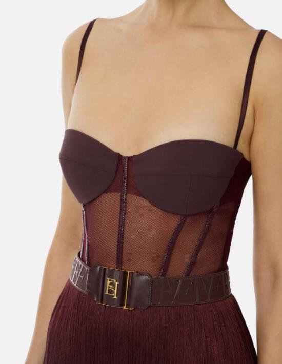 25FW 엘리자베타프랜치 숏 원피스 AB82556E2EA4 Merlot Red - ELISABETTA FRANCHI