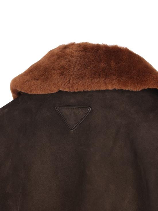 25FW 프라다 스웨이드 앤 셔링 카방 자켓  56A2221V97F0192 AI25 EBONY - PRADA